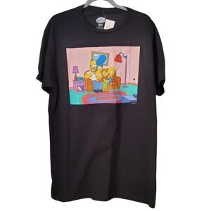 The Simpsons Men's Graphic Tee  Black Large Cotton Lightweight Easy care